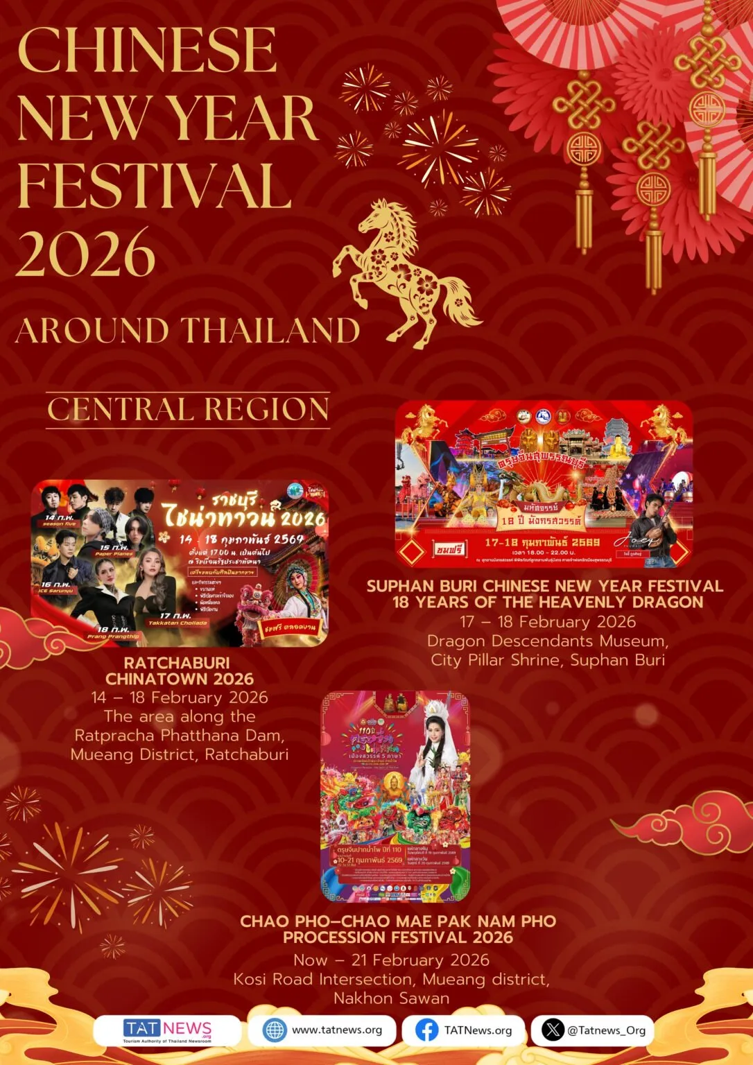 Chinese New Year events around Thailand in 2026