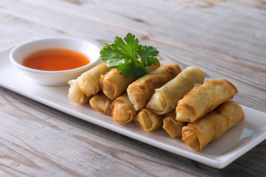 spring rolls which can be made vegan or vegetarian