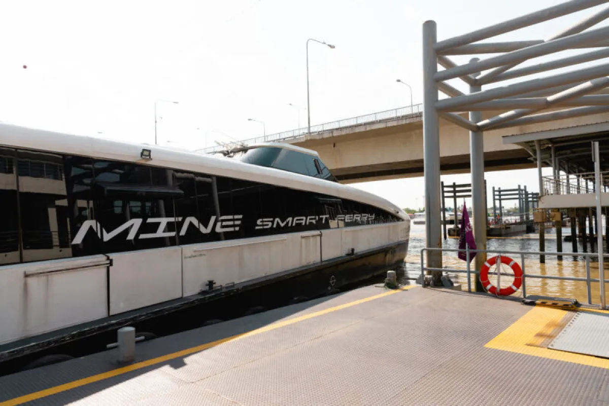 View of the MINE Smart Ferry at dock
