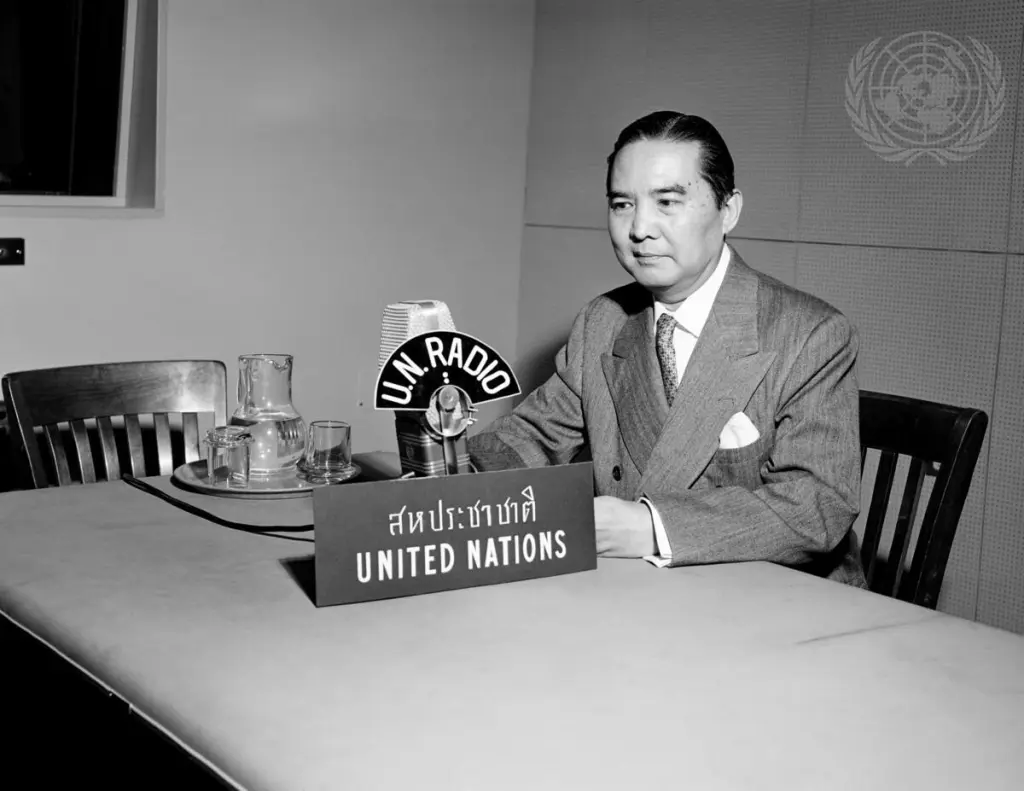 Prince Wan Waithayakorn broadcasts over UN Radio 1952.