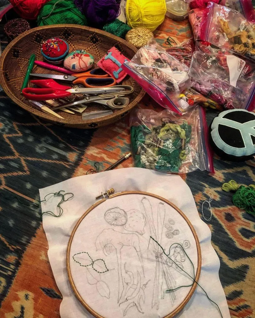 Jakkai's sewing and embroidery workshop to help others mourn and mend.