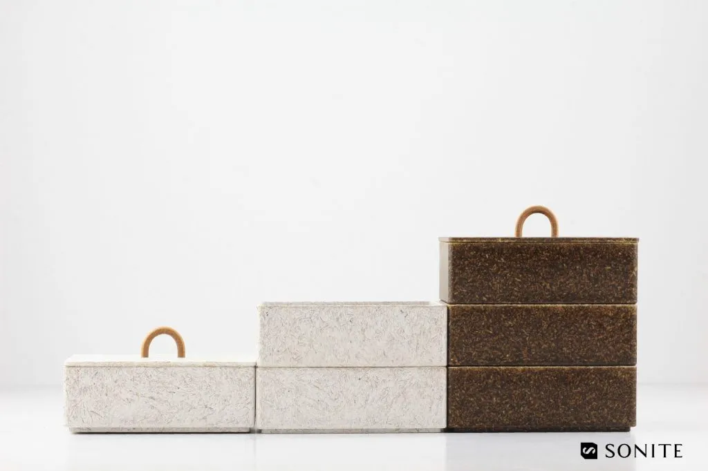 Sonite's bento boxes made of natural rice husk.