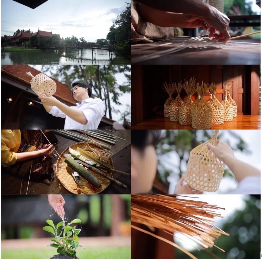 The process of making a Chalom or woven bamboo basket