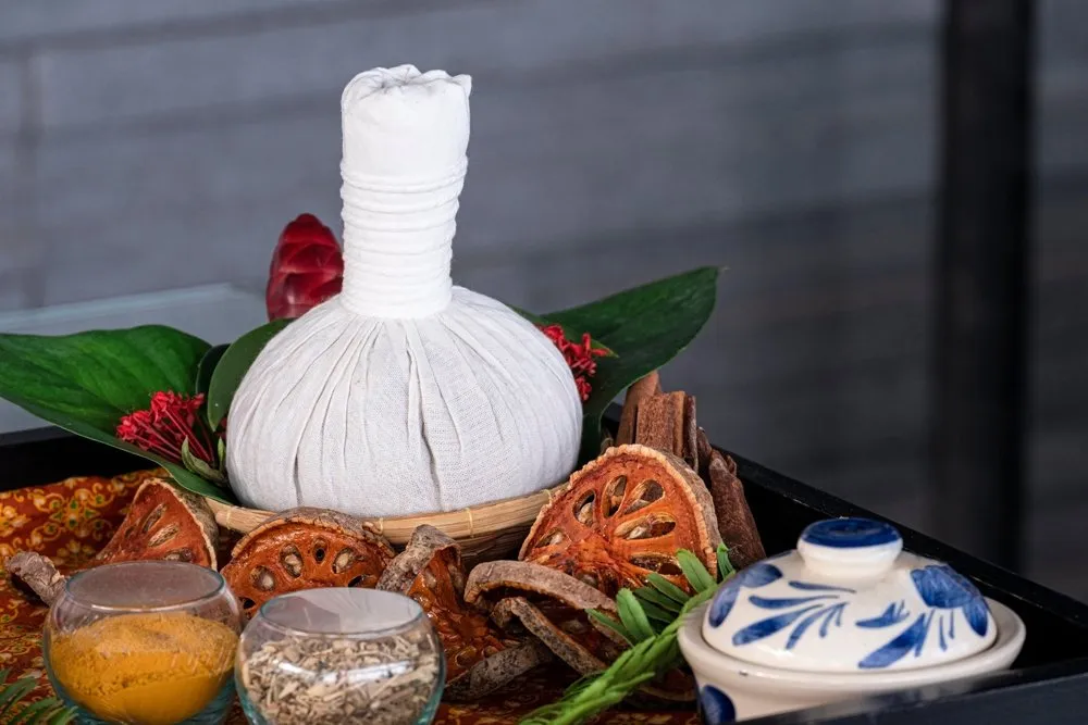 A hot herbal compress