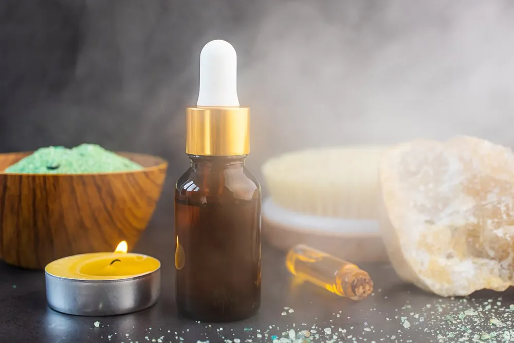 Essential oils, candles, and salts.