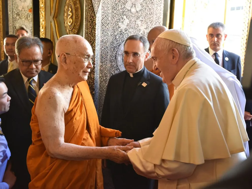Pope Francis meets with Supreme Patriarch in Thailand.