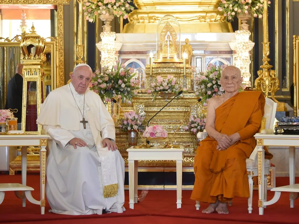 Pope Francis meets with Supreme Patriarch in Thailand.