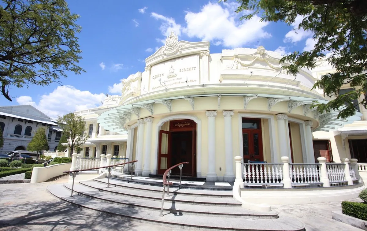 The Queen Sirikit Museum of Textiles that is located Ratsadakhorn-bhibhathana Building at the Grand Palace in Bangkok, Thailand