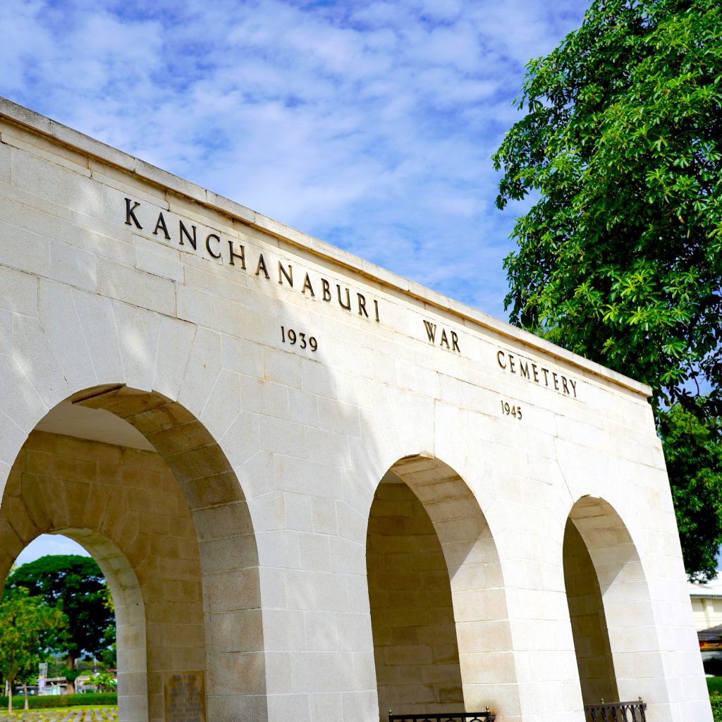 The memorial landmark from WW2 in Kanchanaburi, Thailand