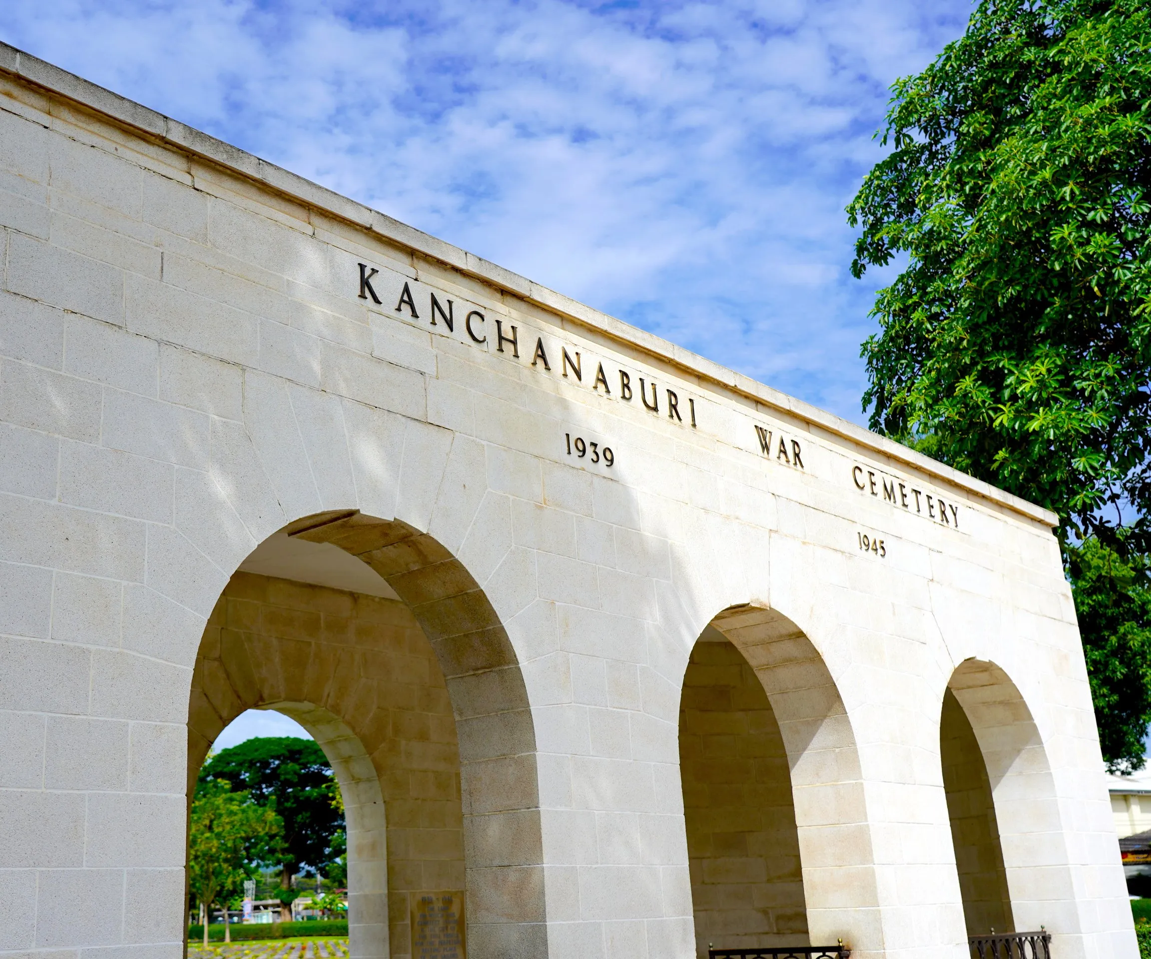 The memorial landmark from WW2 in Kanchanaburi, Thailand