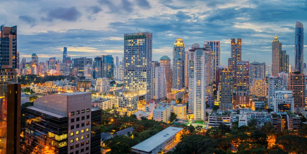 Bangkok city sunset