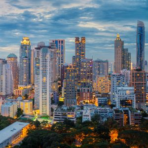 Bangkok city during sunset