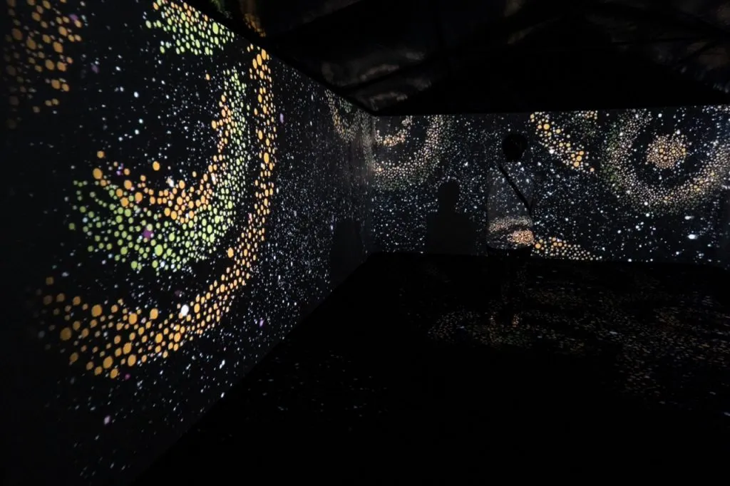 the screen showing illuminated art