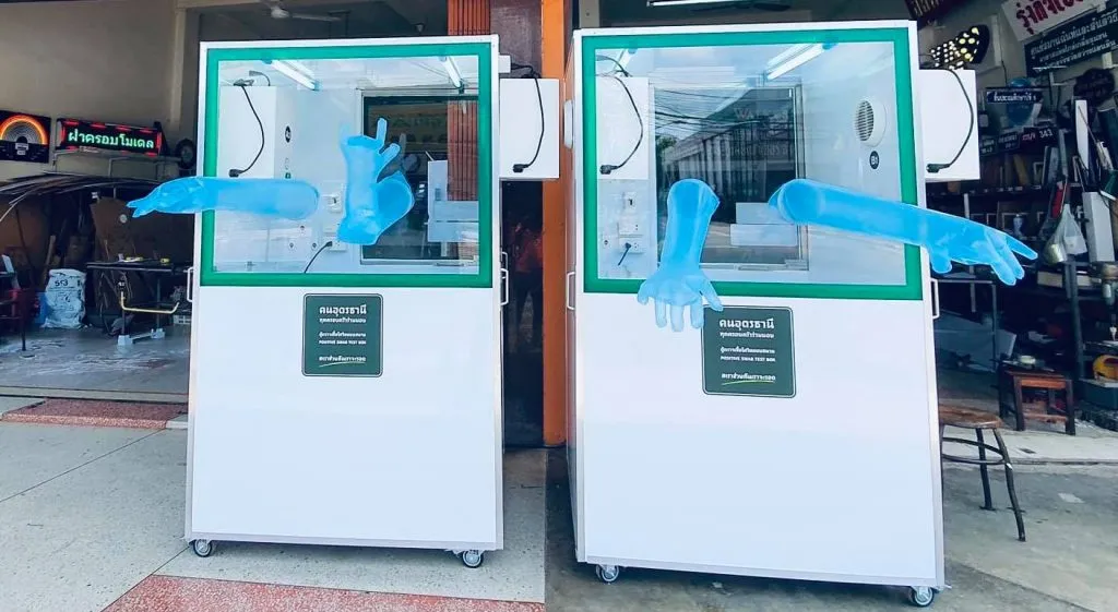 The positive-pressure testing booths for COVID-19