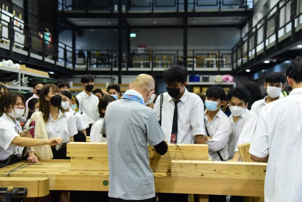 Woodworking demonstration by Mr. Yoji Hashizume