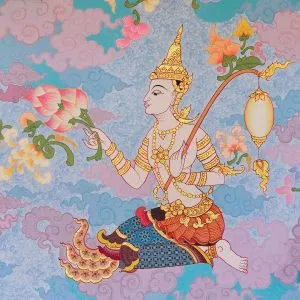 Thai mural on the temple wall