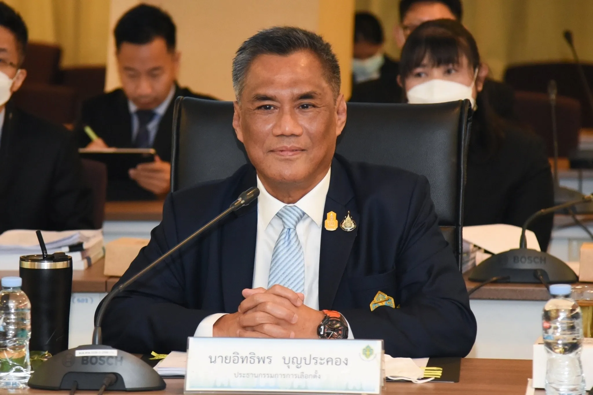 Ittiporn Boonpracong Chairman of the Election Commission of Thailand at one of the discussions about election 2023