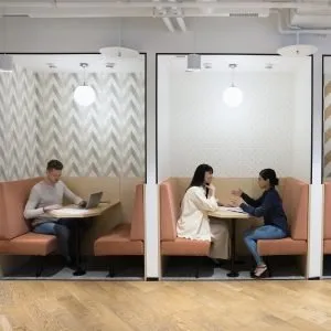 People working in a coworking space
