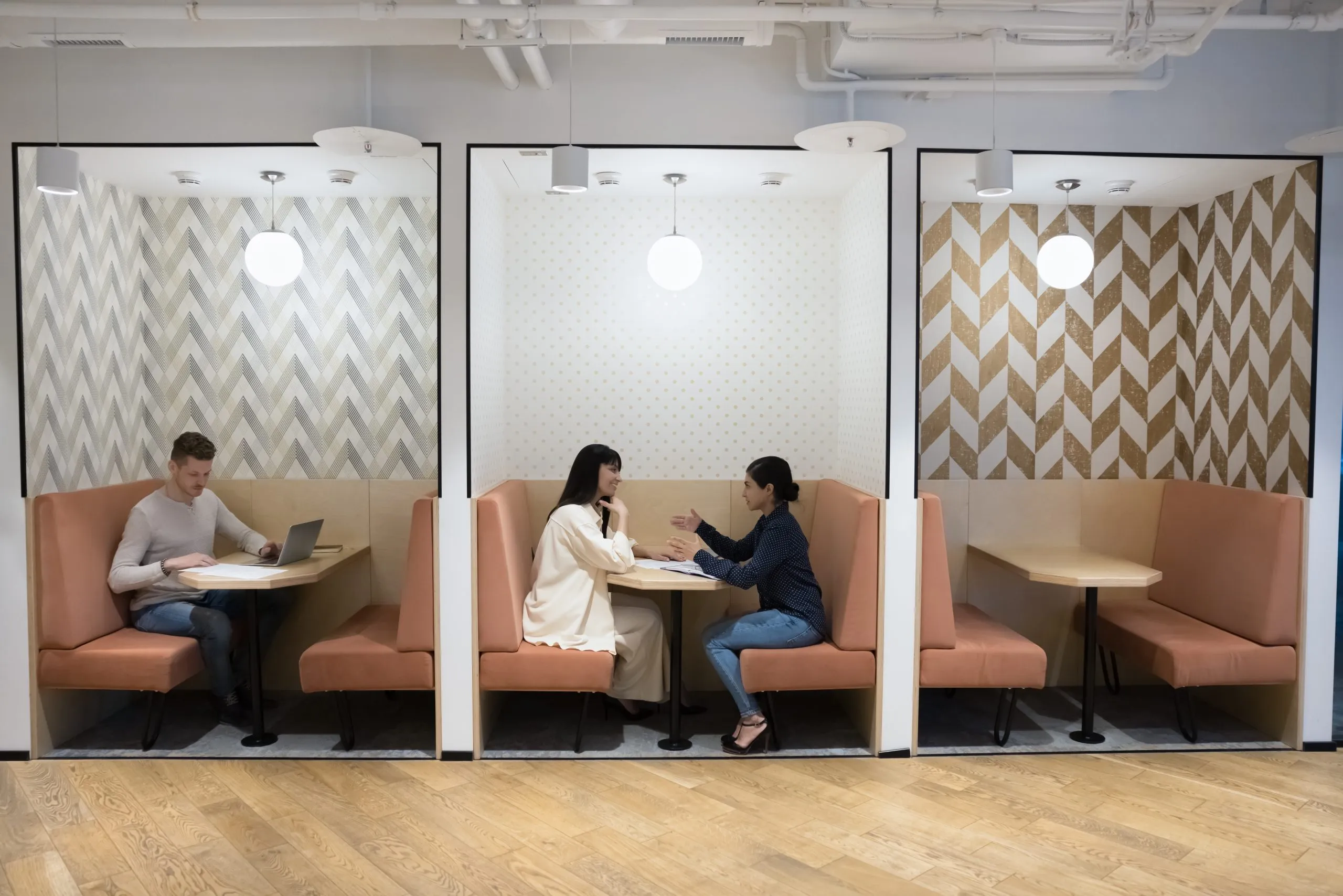 People working in a coworking space