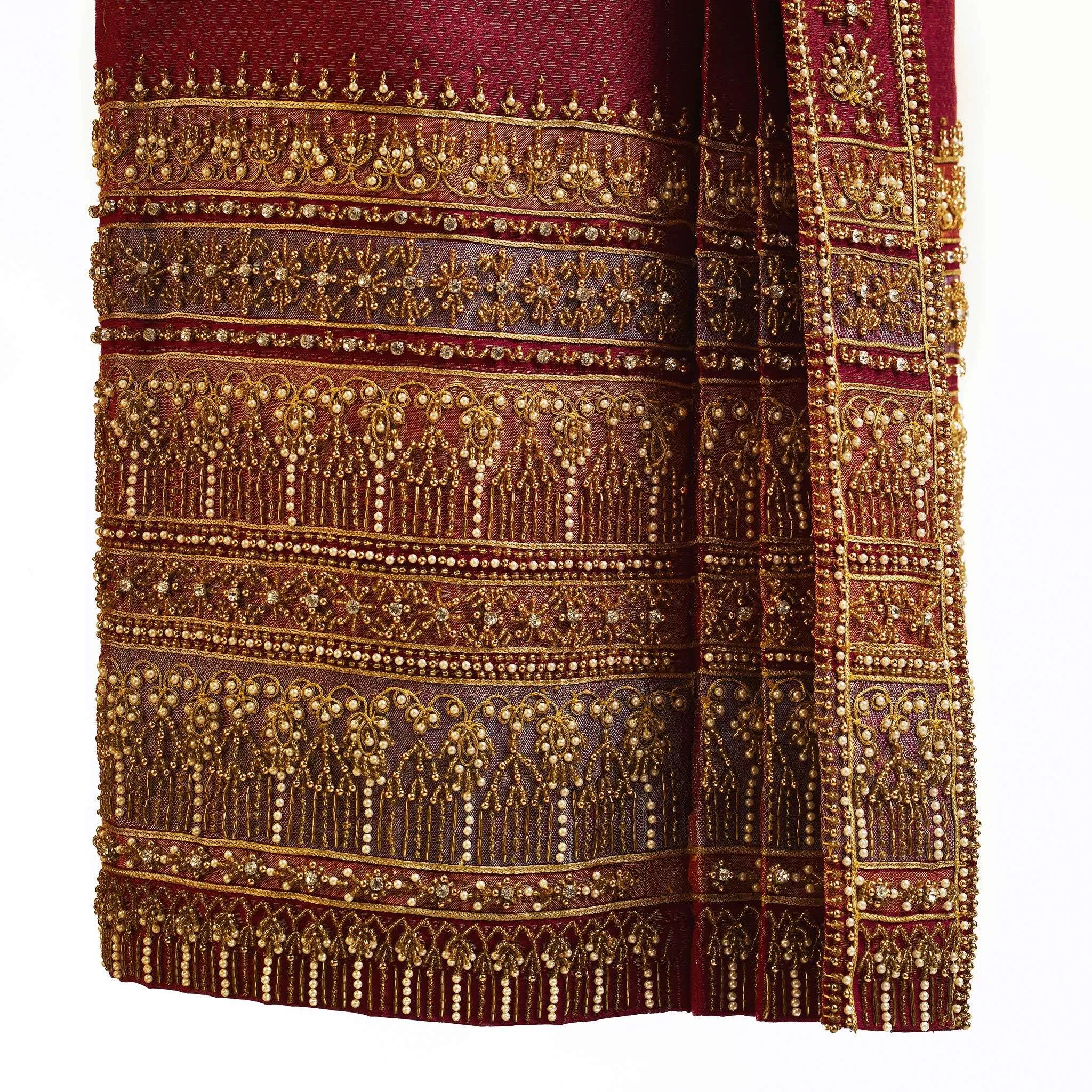 A close-up of the details on the Chakraphat Thai dress
