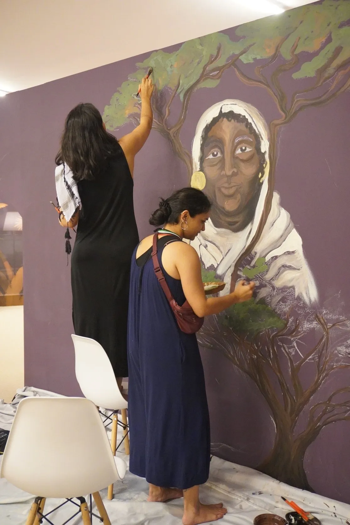 Mural painted by the Fearless Collective at the Women and Gender Pavilion at COP28