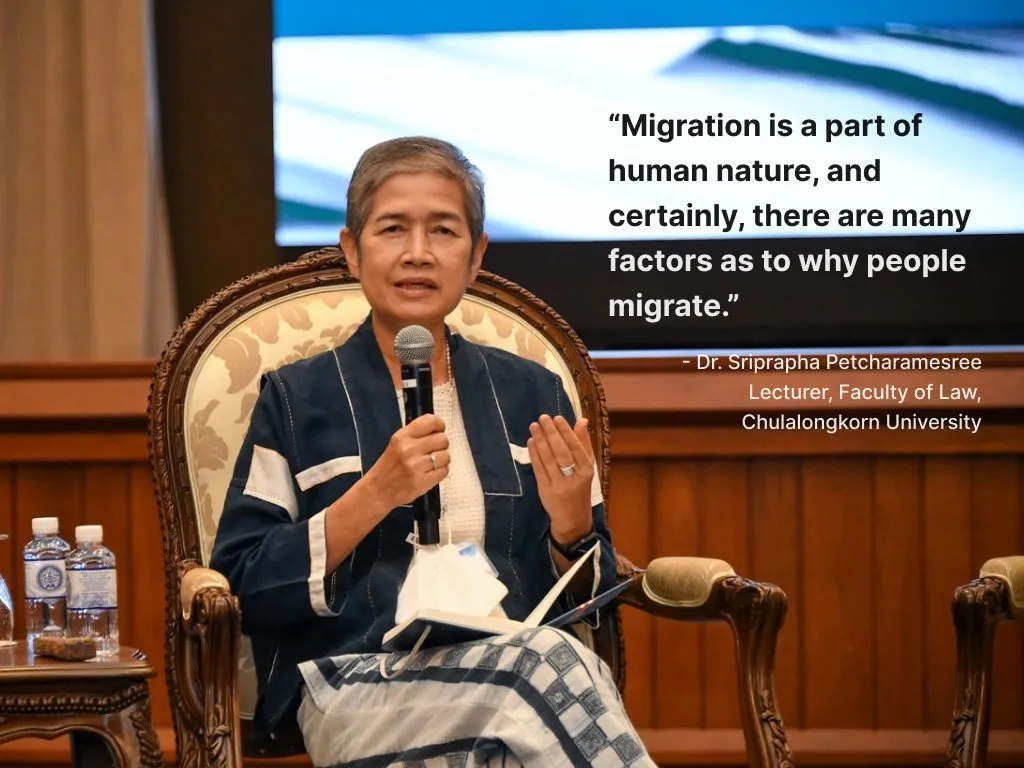 Dr. Sriprapha Petcharamesree underlining the fundamental nature of migration