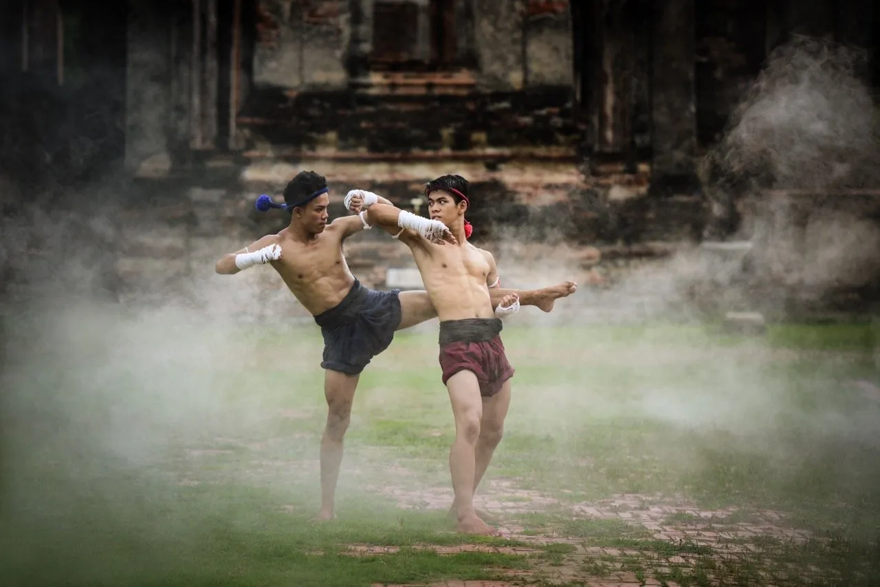 Muay Thai fighters in a Muay Thai match