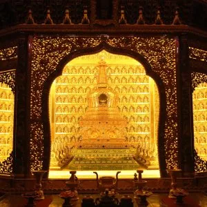 The shrine of the Buddha tooth relic at Lingguang Temple, Beijing, China