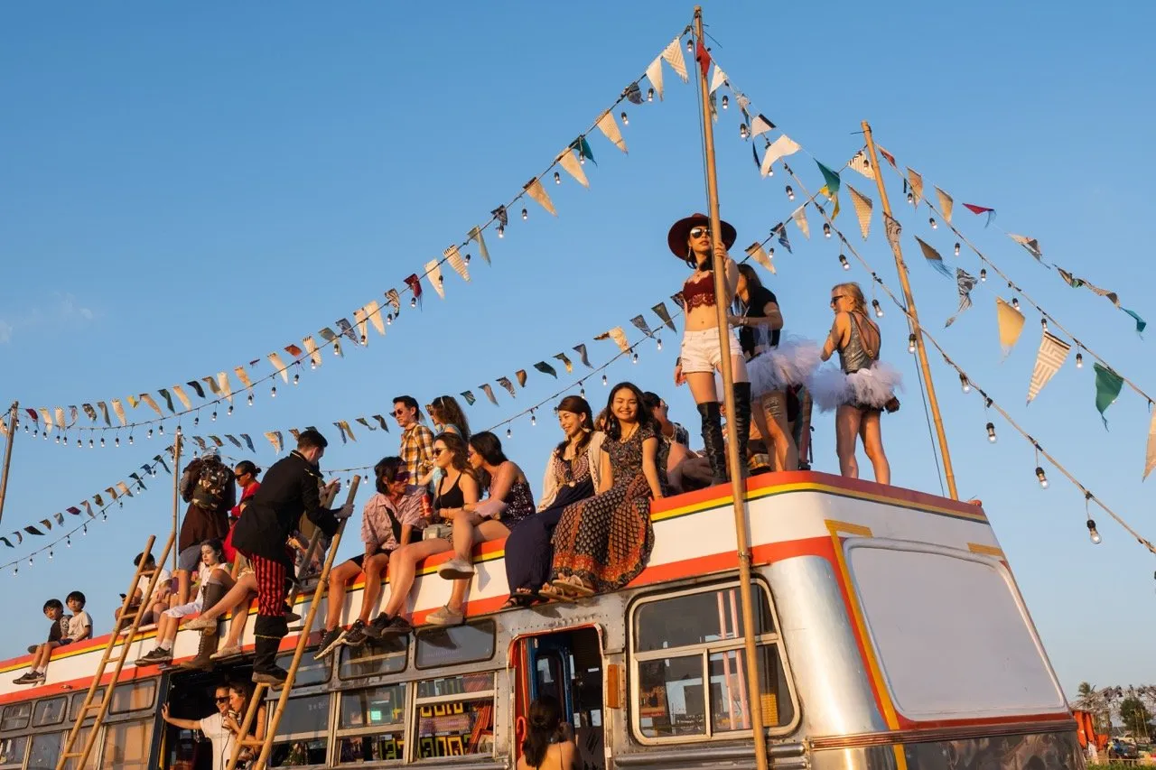 People attending the Wonderfruit festival in Pattaya Thailand