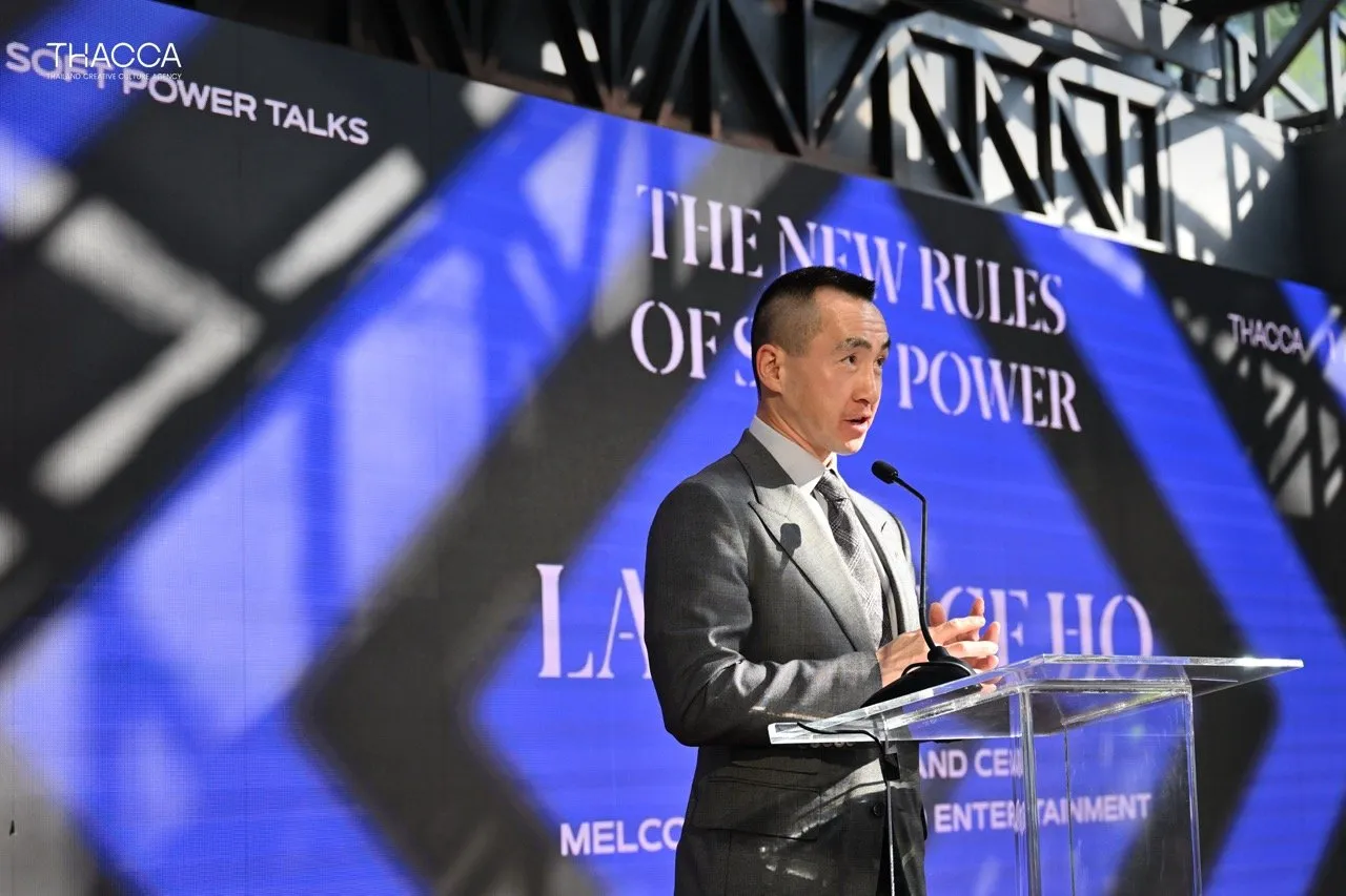 Lawrence Ho, Chairman and CEO of Melco, at the announcement ceremony for THACCA Global Soft Power Talks 2025