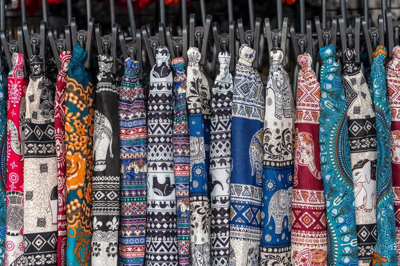 Elephant pants on cloth hangers