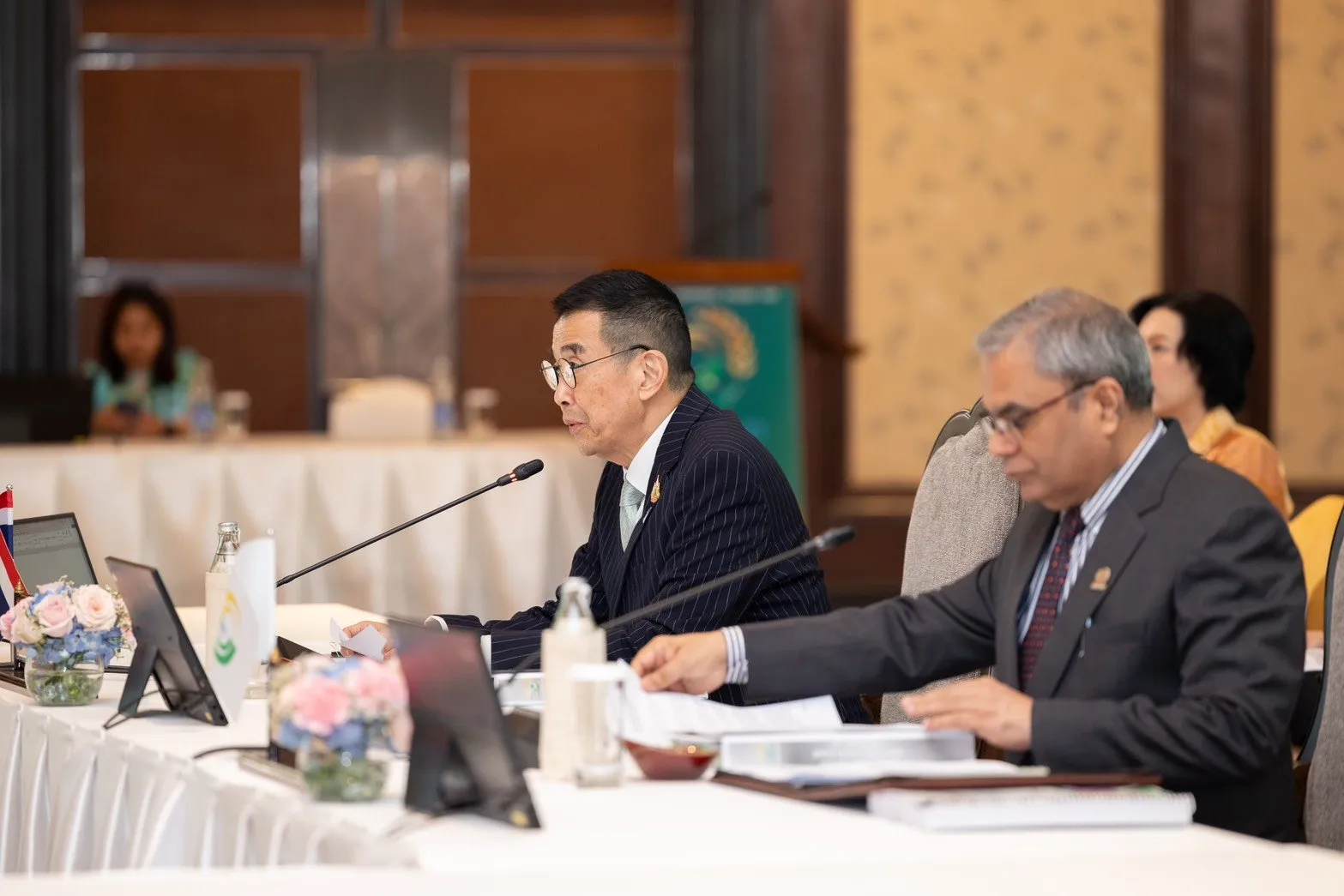 Thai Foreign Minister Maris Sangiampongsa and BIMSTEC Secretary General Indra Mani Pandey at the 20th BIMSTEC Ministerial Meeting