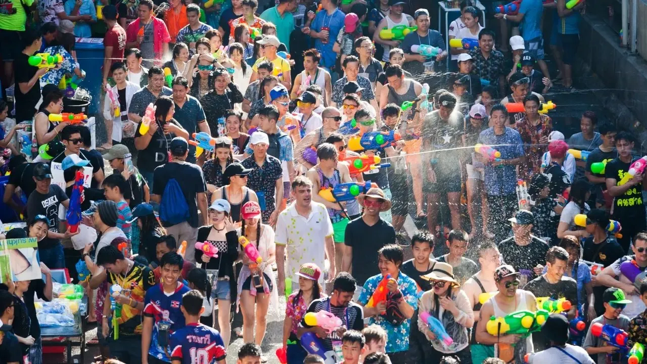 Bangkok streets filled with Songkran revelers, many arriving from abroad