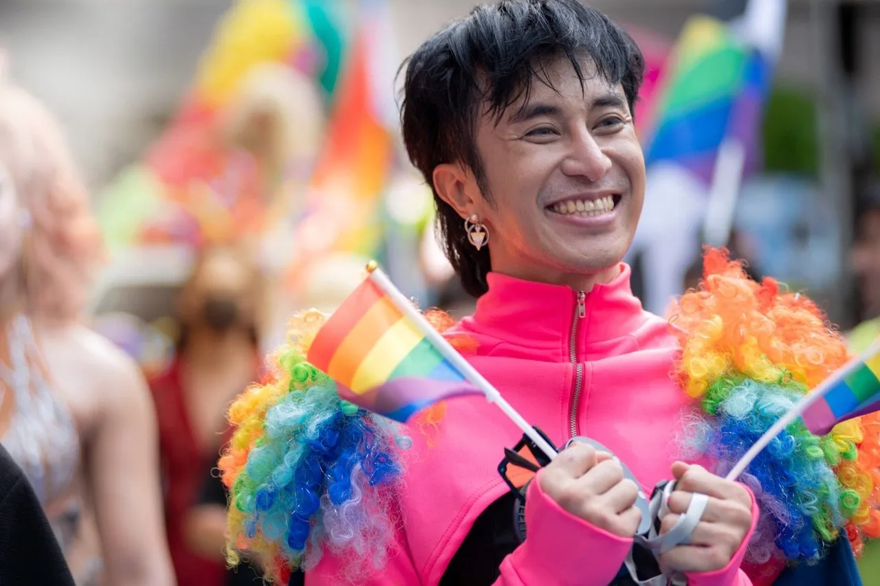 People attending the annual Pride Parade