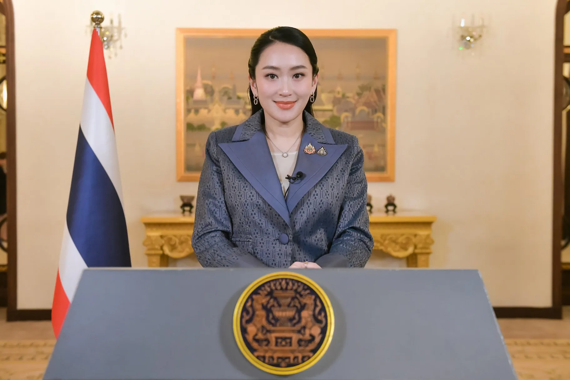 Prime Minister Paetongtarn Shinawatra addressing at the 2025 Meeting of Ambassadors and Consuls-General