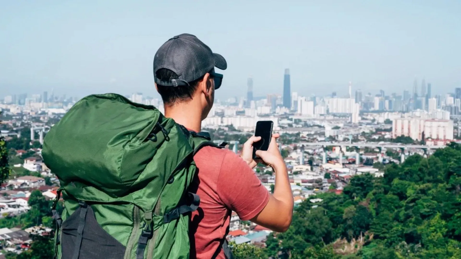 Tourist backpacking in Bangkok Thailand