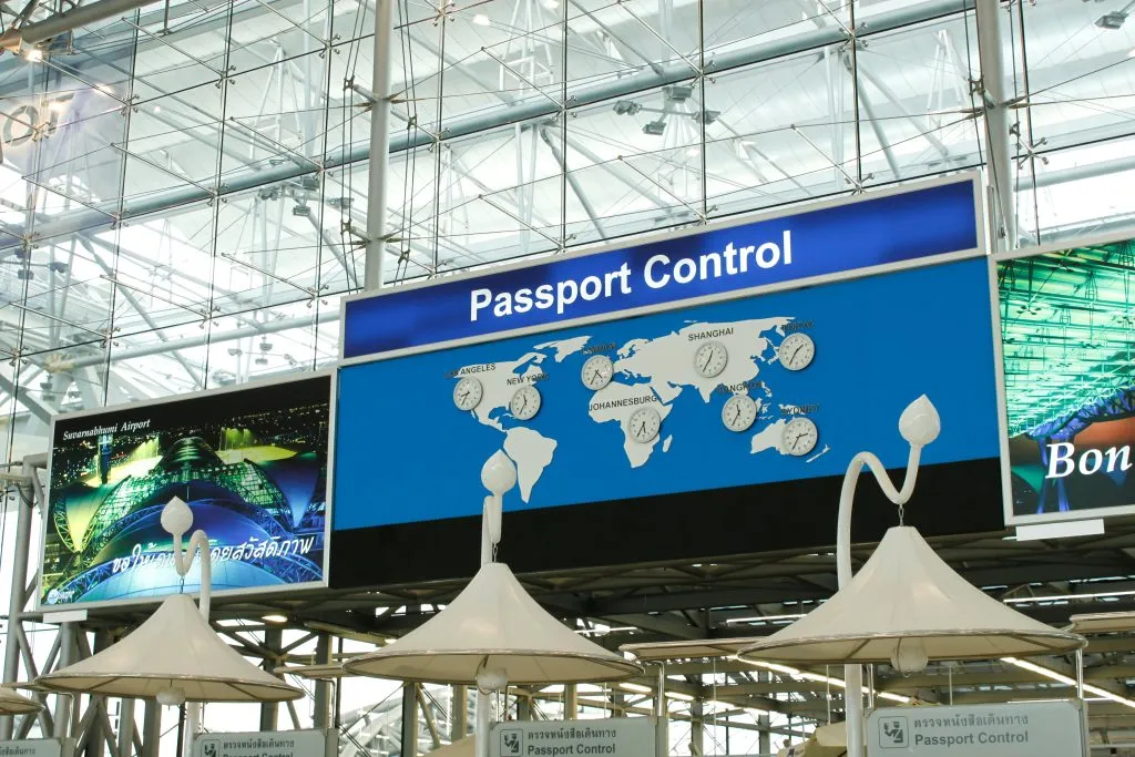 Passport control at Suvarnabhumi airport