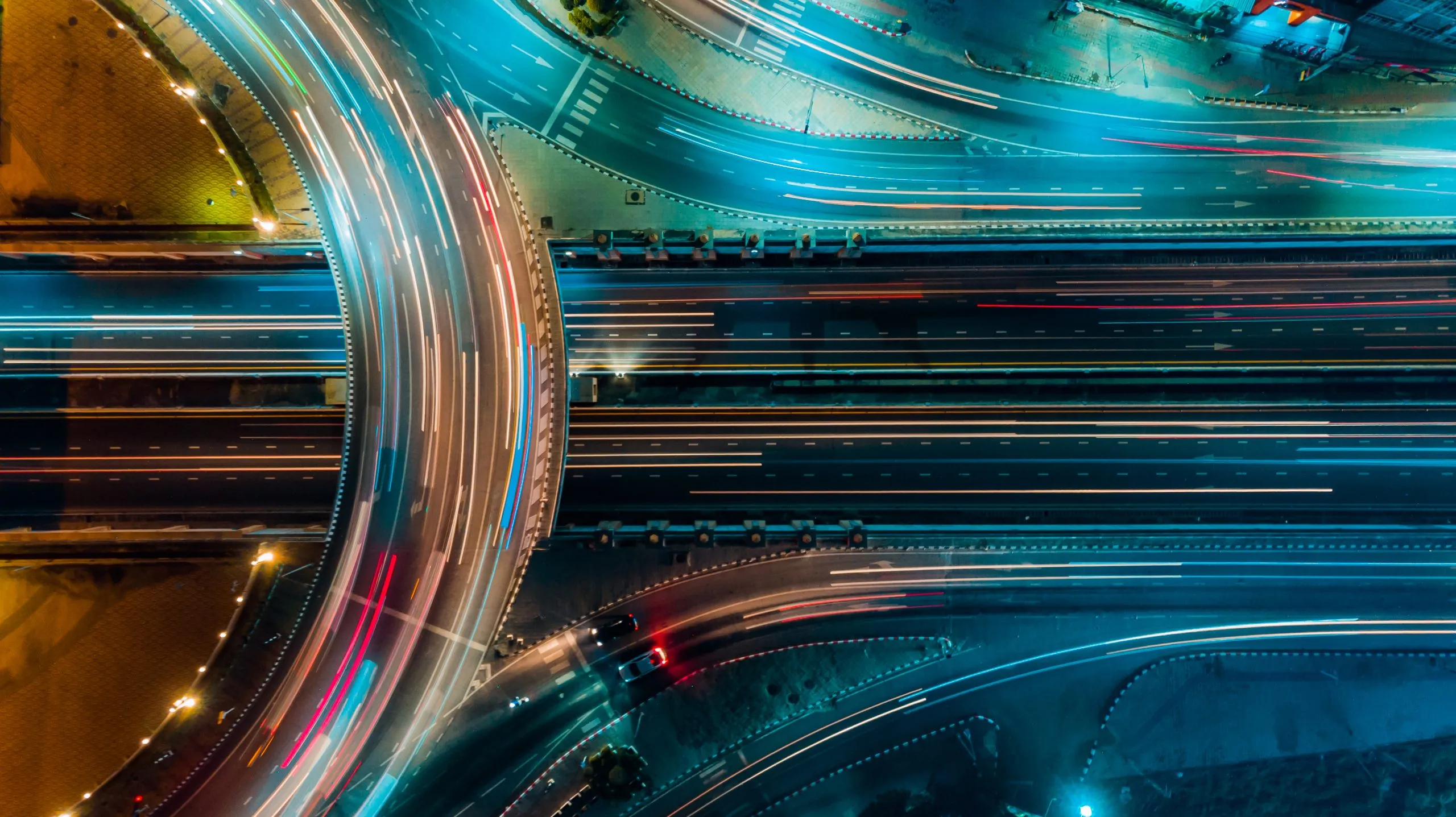 Timelapse top view of expressway in Thailand.