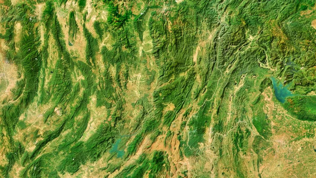 Laos and Thailand Border, High Resolution Satellite View