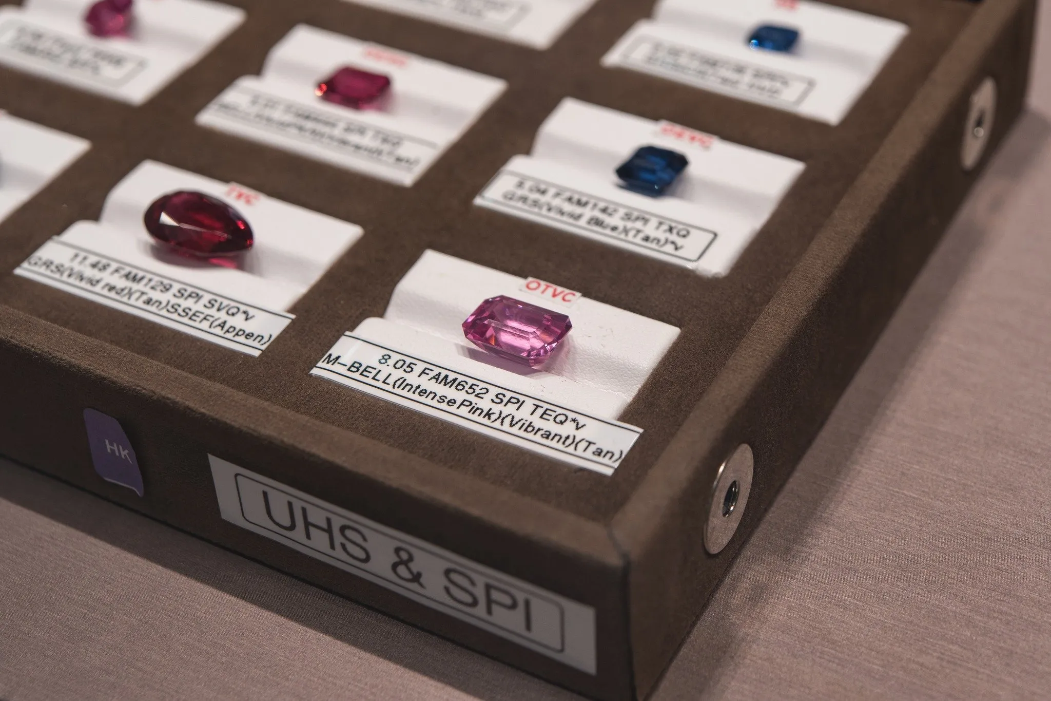 A display of gems at the Bangkok Gems & Jewelry Fair