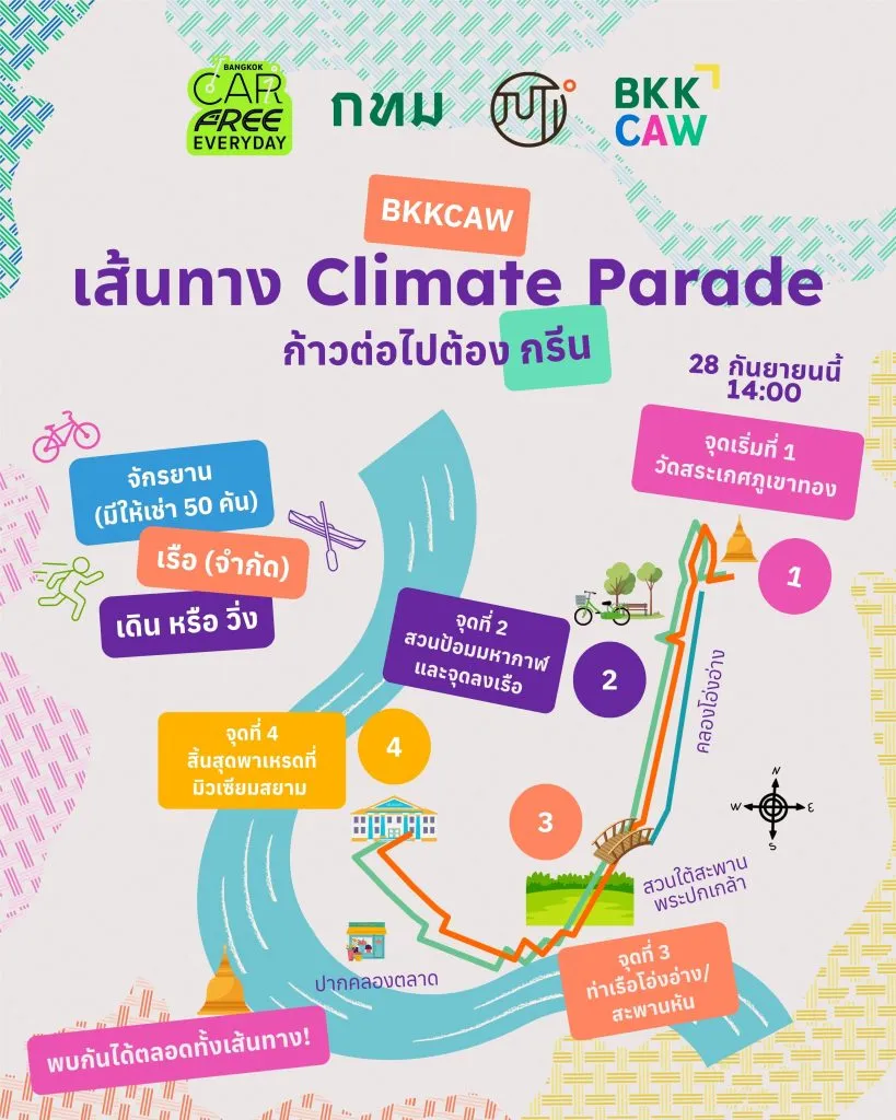 Parade route for Bangkok Climate Action Week 2025.