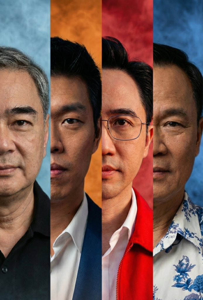 character strip poster of prime ministerial candidates from several political parties