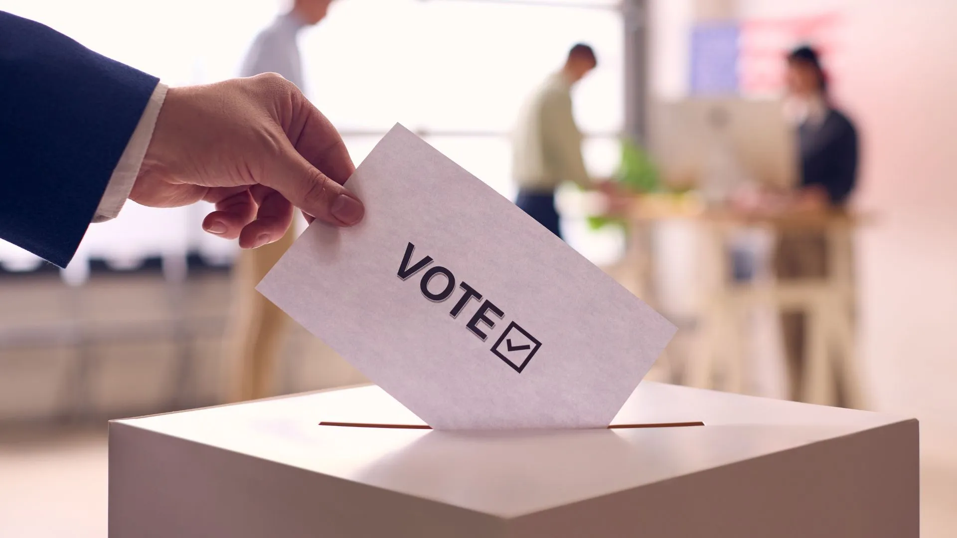 A person casting their vote