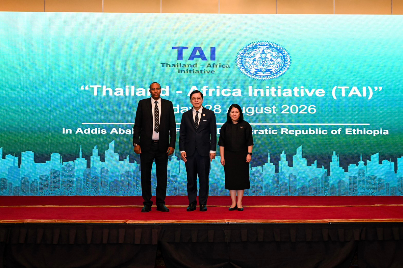 Sihasak Phuangketkeow and representatives at the Thailand–Africa Initiative relaunch in Ethiopia.