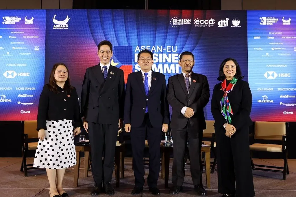 Werapong Prapha and fellow policy dialogue participants at the ASEAN-EU Business Summit 2026 in Manila.